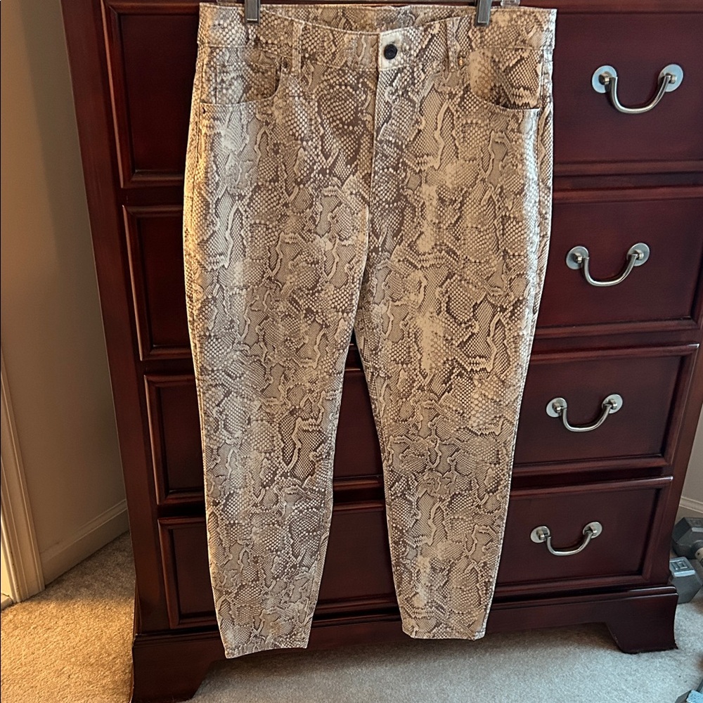 White House Black Market Snakeskin Ankle Jeans